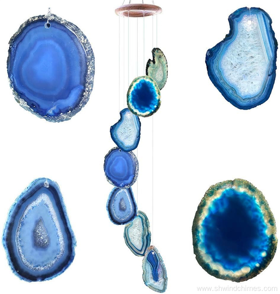 Wind Chime with Agate Slices for Indoor or Outdoor Use