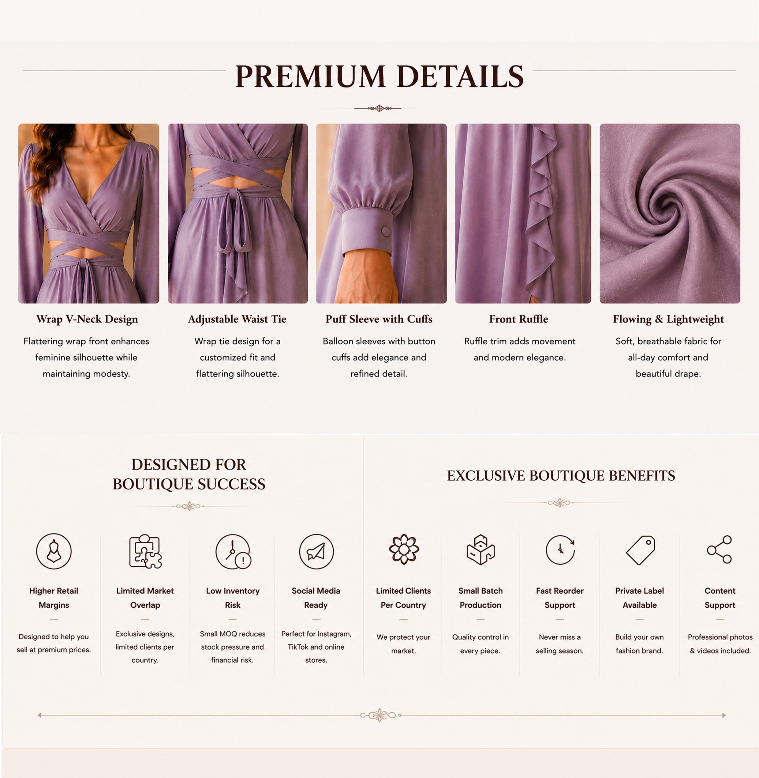 lilac wrap acetate maxi dress design details