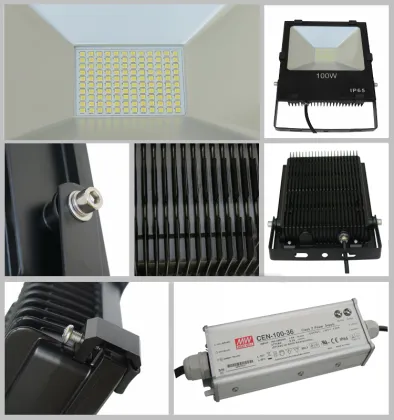 MeanWell 100-277v lighting 100w led floodlight