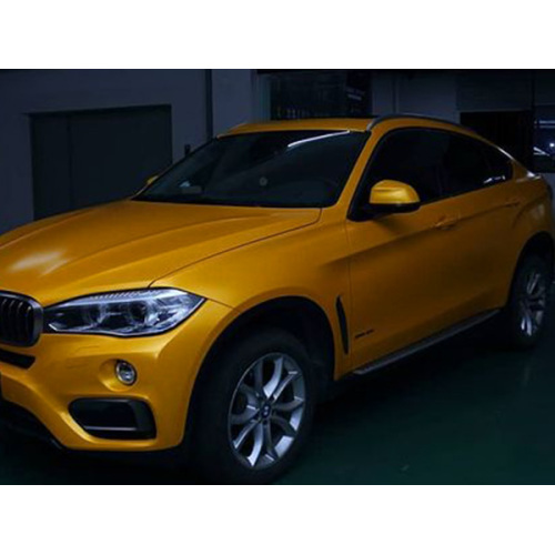 Envoltório de carro amarelo cetim vinil