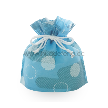 Sky Blue Dots Pattern Japan Drawstring Lunch Bag