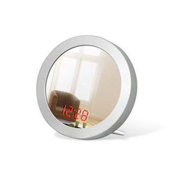 घड़ी एलईडी लाइट के साथ डिजाइन दौर दर्पण में टेबल, सुपर लंबे समय Standby TimeNew