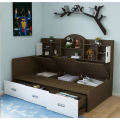 책장과 저장, 아이들을위한 저장 또는 서랍이있는 나무 침대
