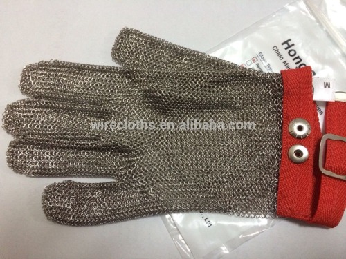 Stainless steel wire mesh cut-resistant glove