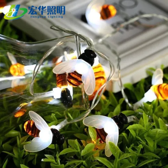 Bee Shape Solar String Lights for Festival and Christmas Garden Decor