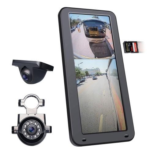 Wired 2 Channel Mirror Monitor Camera System with 12.3 inch Display