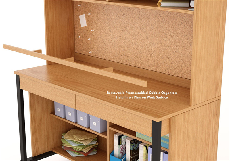 Mobile Desk With Open Storage Shelves