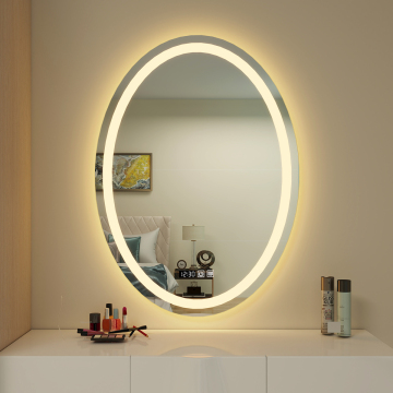 Smart Bathroom Vanity Mirror with Music Sensing and Front-Lit Makeup Features