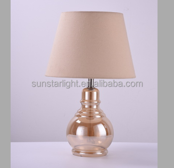 Mercury Amber Smoky Grey Glass Table Lamp - High-end Lighting