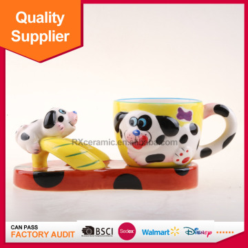 3D handpainted animal dog slippers shapes coffee cup sets
