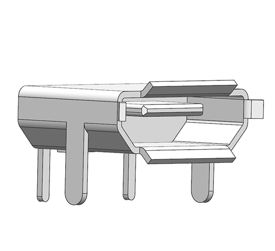 플랜지가있는 마이크로 USB 암 SMT 딥