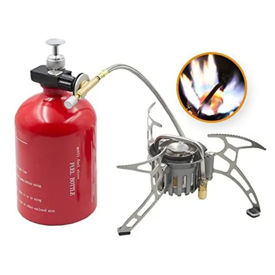 Ultralight Portable Backpacking Gas Stove featuring Piezo Ignition