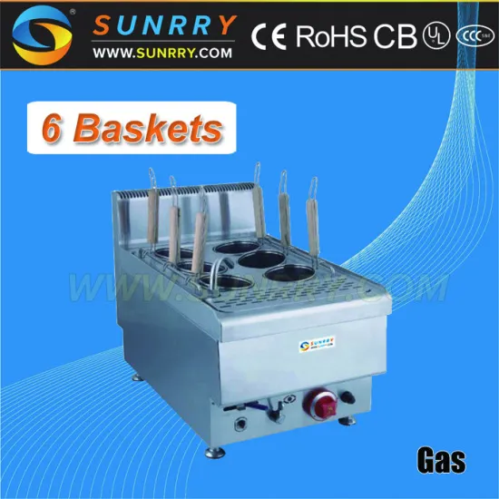 Professional pasta cooker with 6 baskets commercial pasta cooker and gas noodle cooker (SUNRRY SY-PN400B)