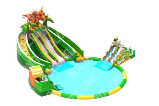 Popular backyard commercial water bounce house inflatable water slide inflatable with pool for kid's