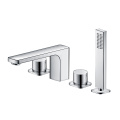 Deck Mounted Black Bathtub Faucets Brass