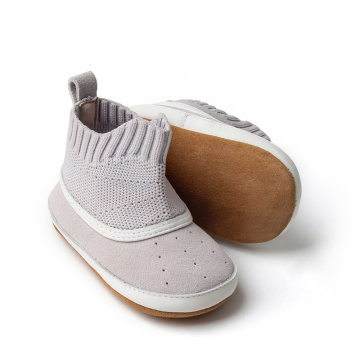 Gray Soft Sole Baby Boots