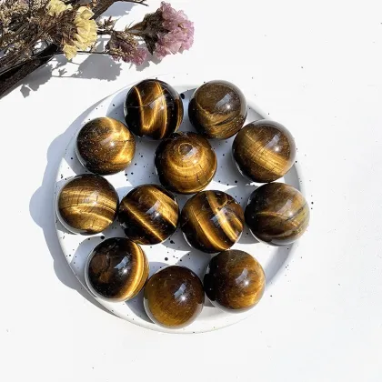 Donghai Healing Tiger Eye Stone Sphere - Natural Reiki Mini Size Ball