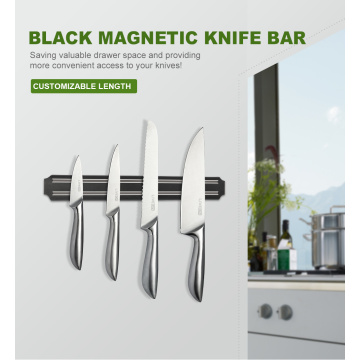 12.7 INCH BLACK MAGNETIC KNIFE BAR