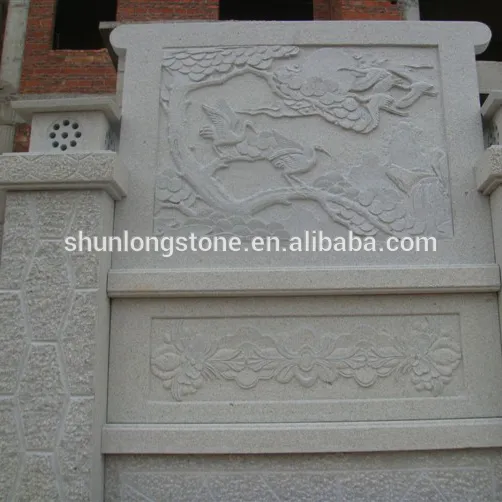 White grantie fence wall carving stone