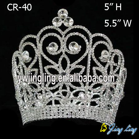 Rhinestone Large Size Full Round Crown