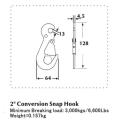 Conversion Flat Snap Hook 50MM Width with Break Load 5000KG