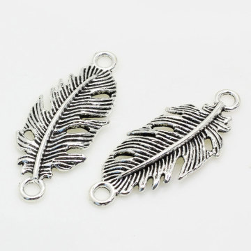 Leaf Shape Solid Beads Beautiful Bird Feather Shape Aritificial with Top Hole for Hanging Decoration