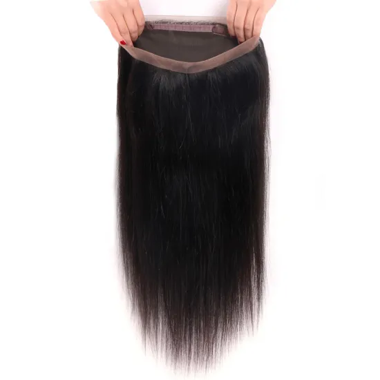 360 Lace Frontal Closure Straight Human Hair, Brazilian Virgin Human Hair Extensions Cuticle Aligned Lace Frontal 360