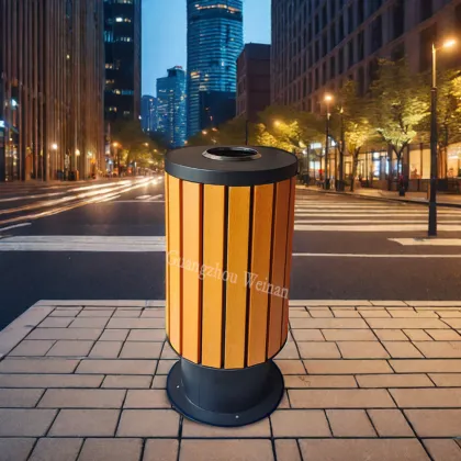 Park Square Residential Property Environmental Protection Wooden Outdoor Garbage Can