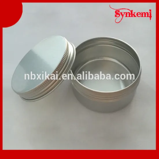 Round shaped empty aluminum jar container