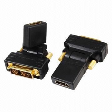 DVI σε προσαρμογέα HDMI, DVI αρσενικά 18 + 1 στην HDMI θηλυκά, 24K χρυσό επιμεταλλωμένα, περιστροφή 270°