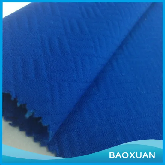 95%Polyeser 5%spandex deep sea blue pattern design quilted jacquard fabric knittting for garment