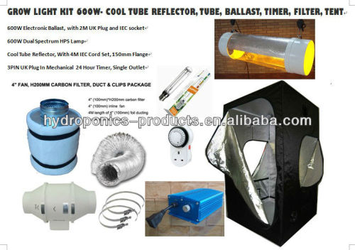 600W grow light kit,hydroponic kits,lighting kits, ballast kits, cooled tube