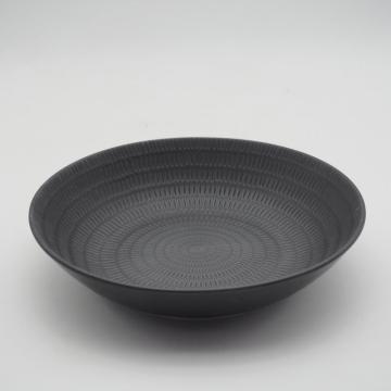 Impresión de la almohadilla de vajilla de cerámica moderna estilo minimalista de porcelana negra juego de vajilla