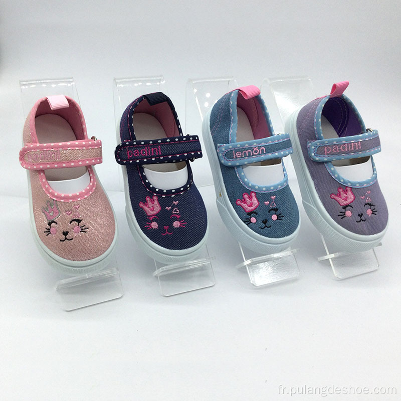 nouvelles chaussures de sport de fille de chaussures de toile de bébé mignon