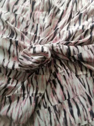 Polyester Woven Wool peach Printed Fabric