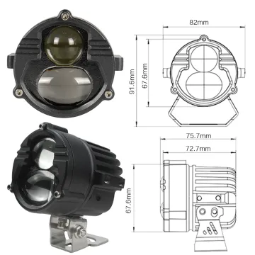3000K 6000K Car Laser Fog Lamp Yellow 46W Spot Light Double Lens Projector
