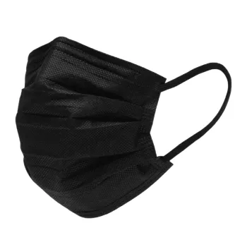 Nonwoven Flat Mask Black Single Use for Protection