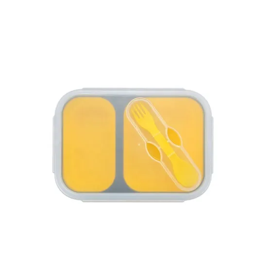 2 Compartments Leakproof Safe Lunch Boxs With Fork