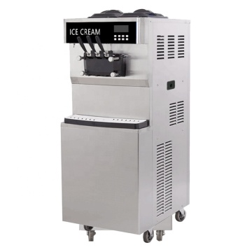 3-Flavor Soft Ice Cream & Frozen Yogurt Maker with 18L/H Capacity and LCD Display