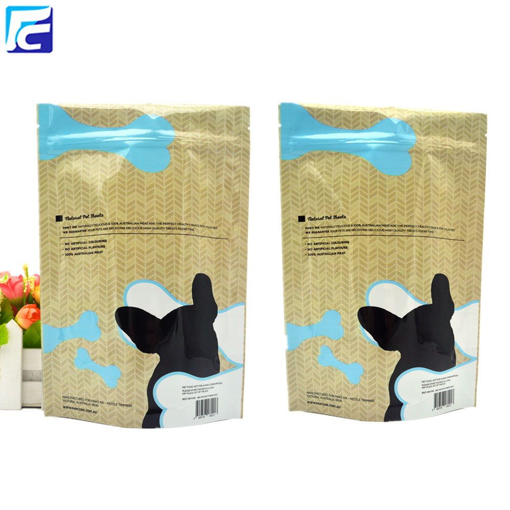 Zip lock custom printed pouches pet food bag