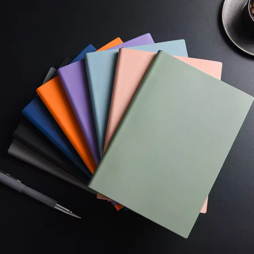 Custom Logo Printed Soft Cover Leather Notebooks: A5 & A6 Portable Diaries and Journals