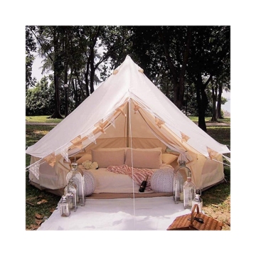 New Design Outdoor Camping Luxury Glamping 4 Season Canvas Cotton Bell Tent for 5-12 Persons