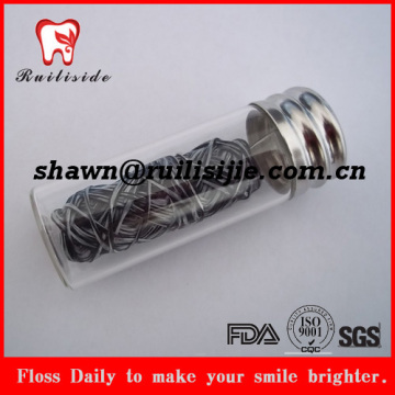 Biodegradable bamboo charcoal dental floss