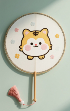 Creative Custom Plastic Fan with Cartoon Print
