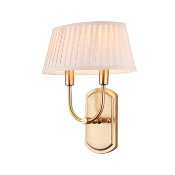 Modern Dining Room Simple Rectangular Iron LED Wall Lamp with Fabric Shade