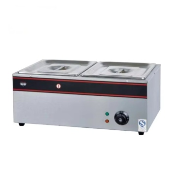 Commercial Electric Buffet Hot Soup Warmer Bain Marie - Stainless Steel Food Warmer with 2 Trays