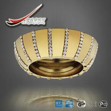 gold aluminum+exquisite clear crystal lines recessed lighting/MR16,ce