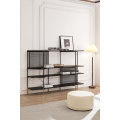 Stainless Steel Black Painted Titanium Iron Bookcase