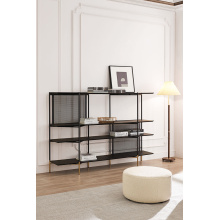 Stainless Steel Black Painted Iron Bookcase Stainless Steel Black Painted Titanium Iron Bookcase Factory