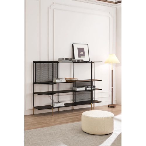 Stainless Steel Black Painted Iron Bookcase Stainless Steel Black Painted Titanium Iron Bookcase Factory